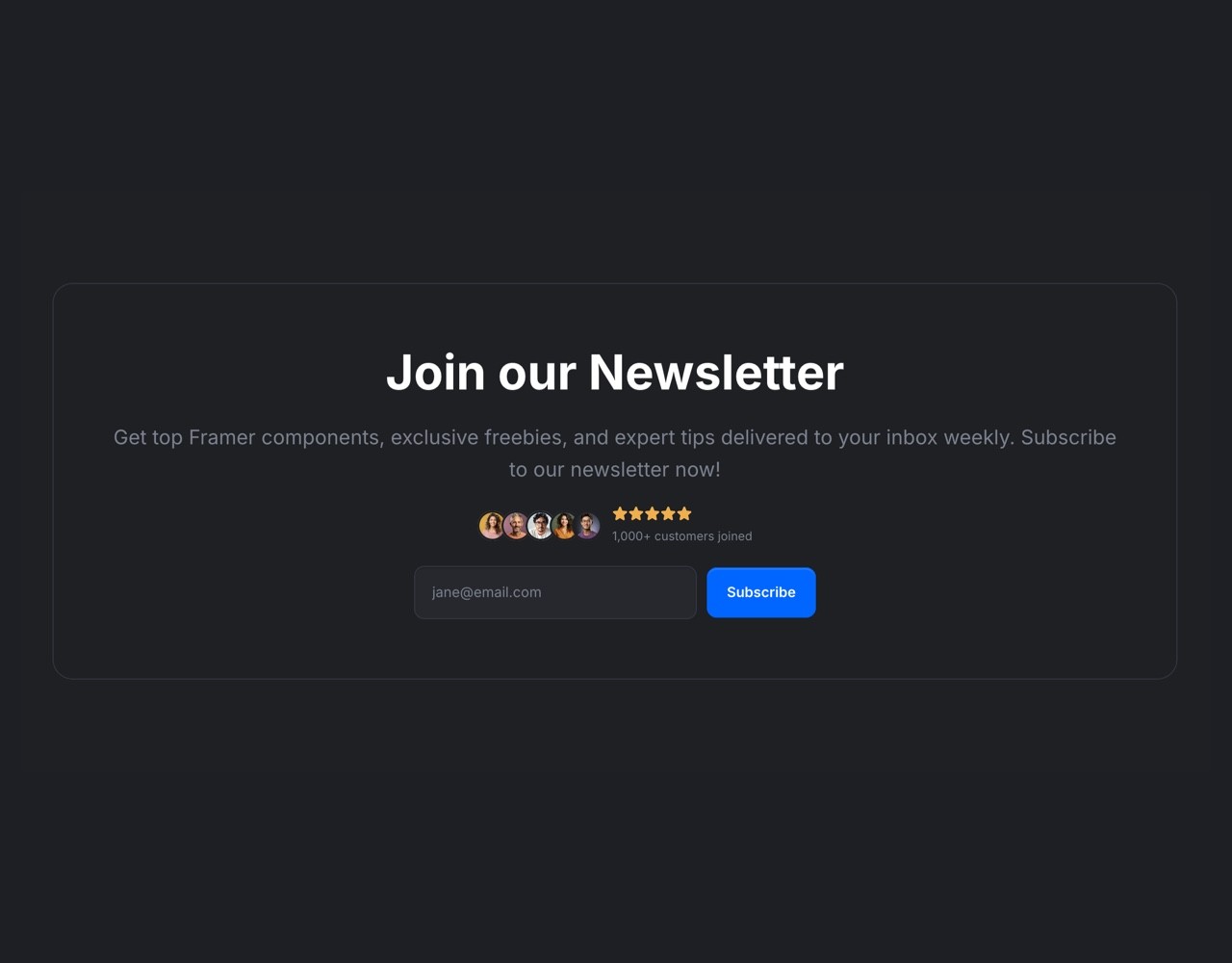 Framer Dark CTA Section - Frameblox UI