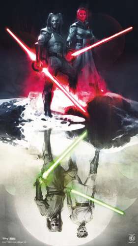 SDCC Exclusive cover image of Iskat and Tualon as Inquisitors reflected as their Jedi personas