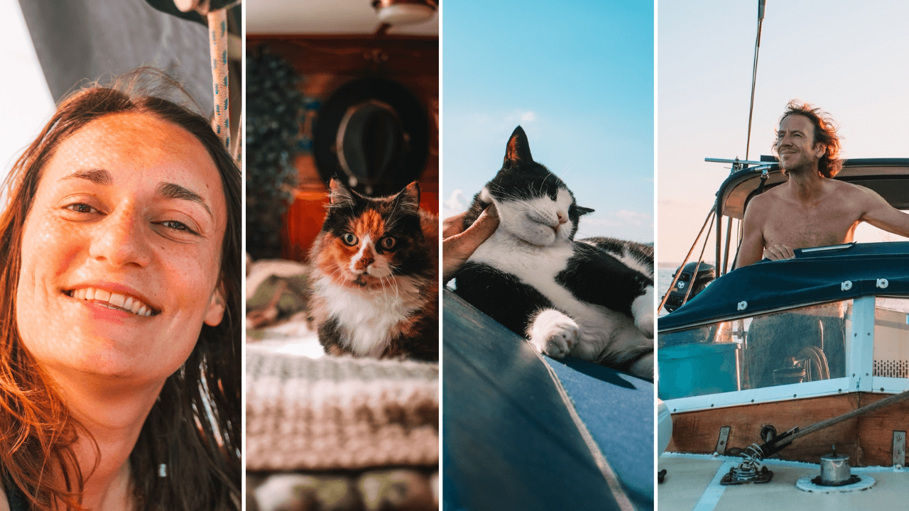 Julie and Greg from SailingElBurro with their two cats