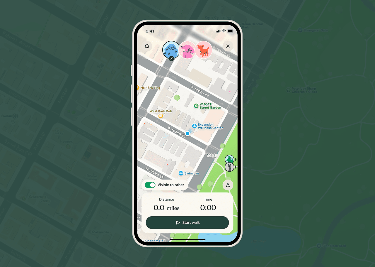 Walking flow with livetime map