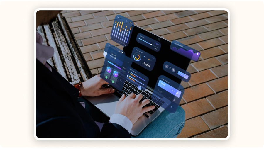 business professional working on a laptop