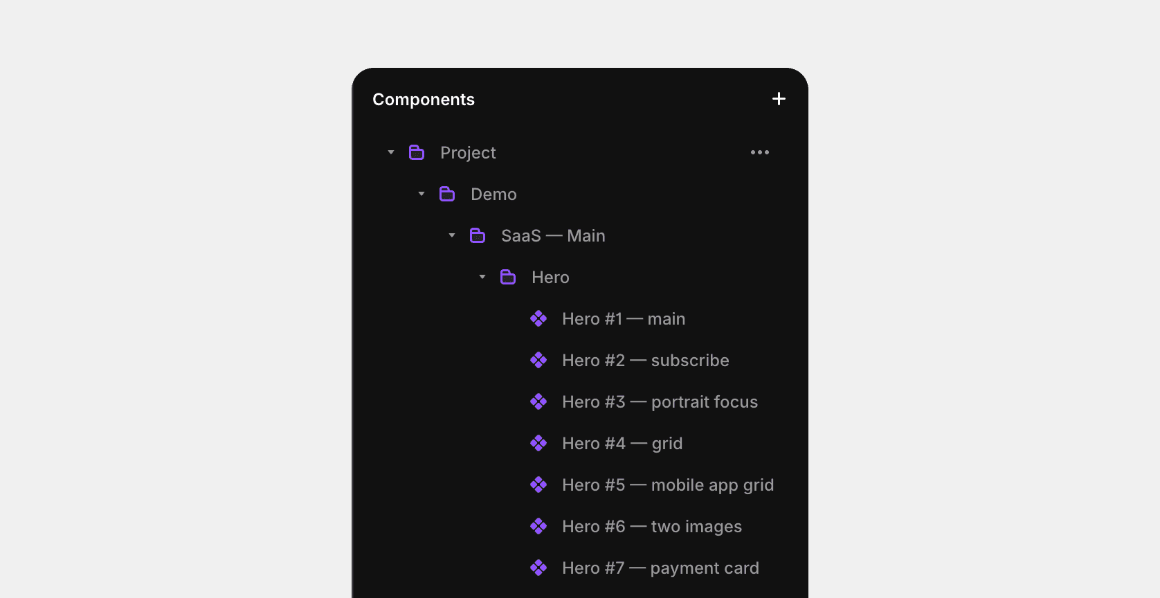 Hero sections left sidebar