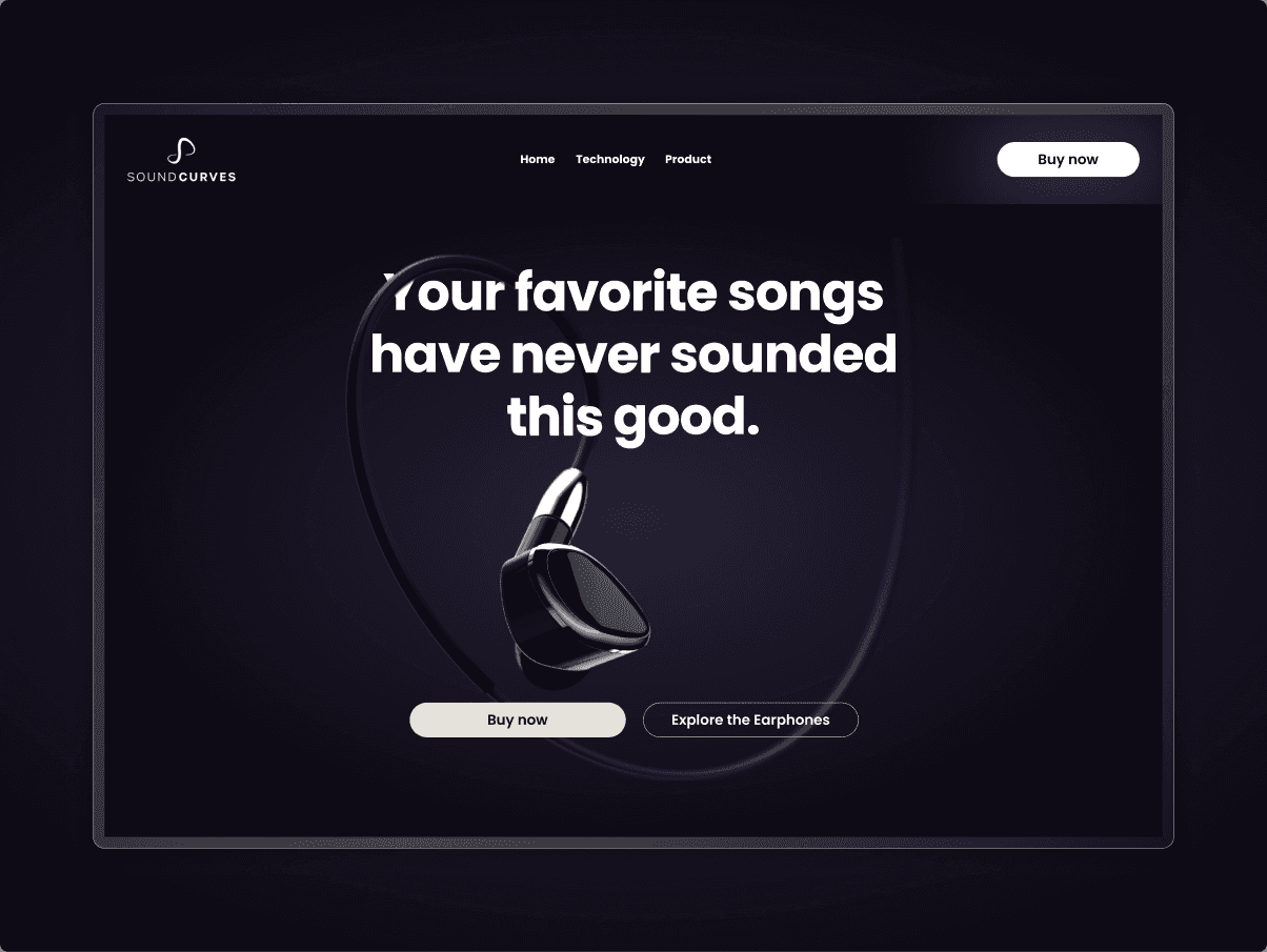 Website for a Premium Earphones Company