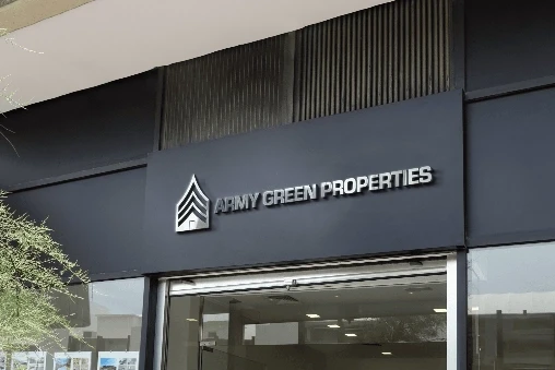 army green properties mockup