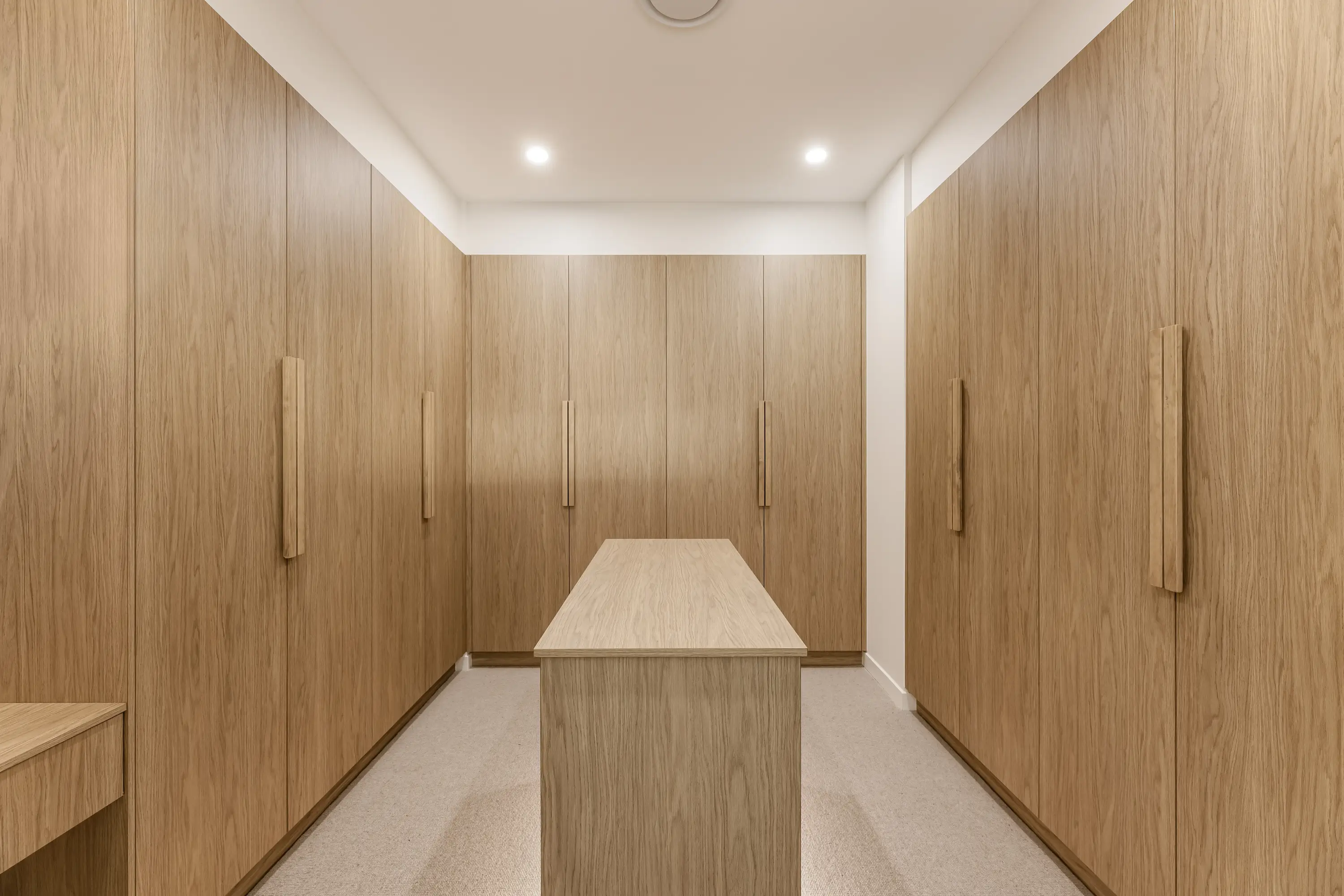 Walk in wardrobe with smart storage solutions