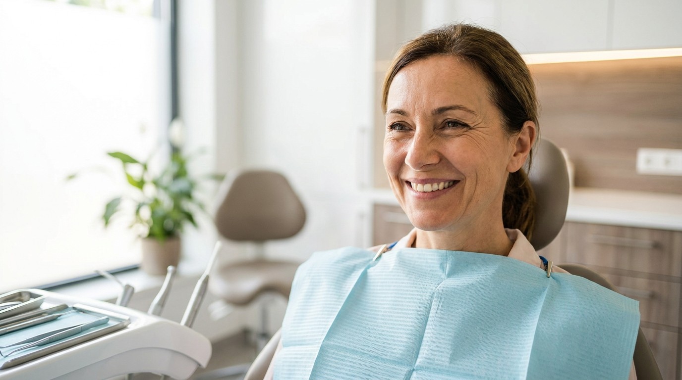 A patient smiling with confidence after cosmetic dental treatment at a Smyrna dental office.