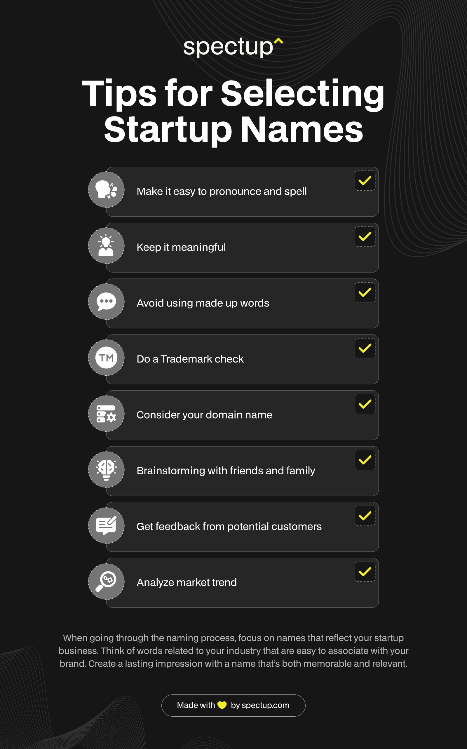 Infographic: Tips for Selecting Startup Names