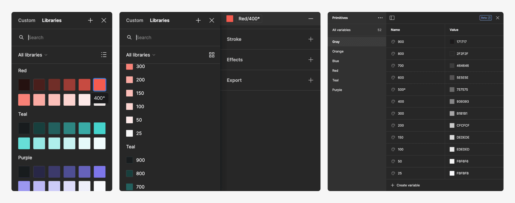 Figma's color management interface