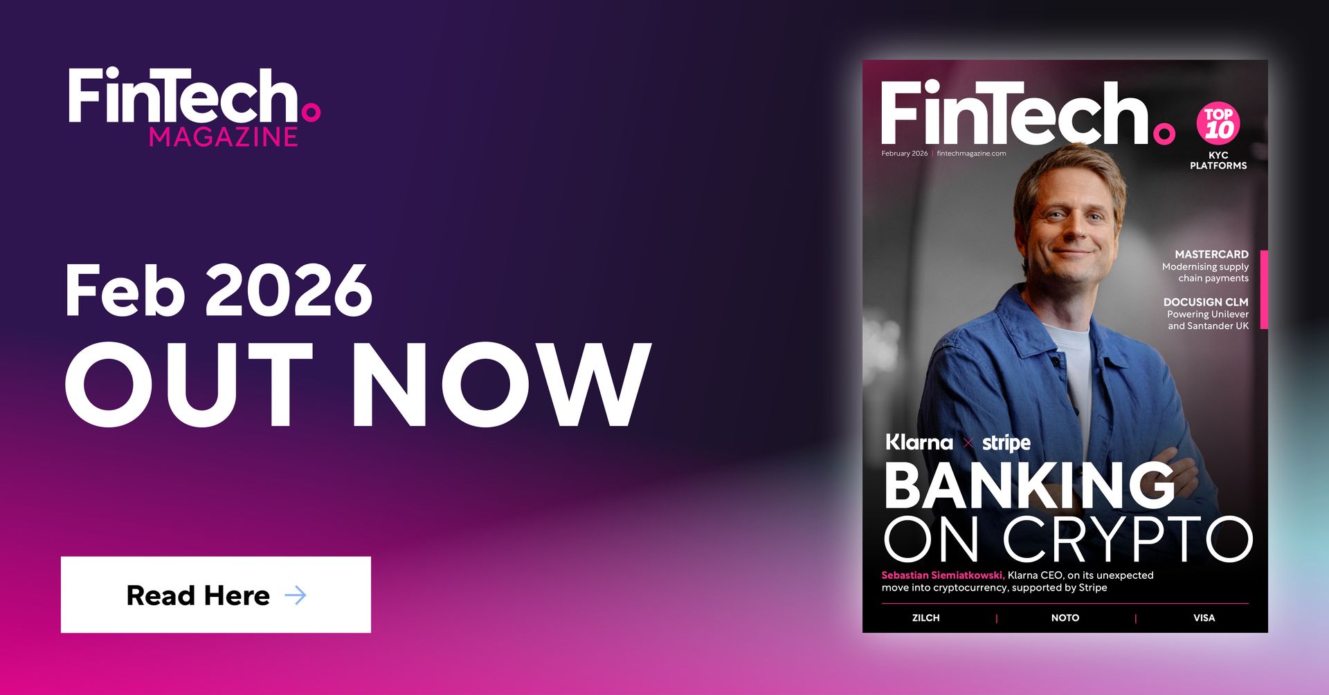 FinTech Magazine’s Latest Issue Features Klarna and Stripe on the Future of Cryptocurrency
