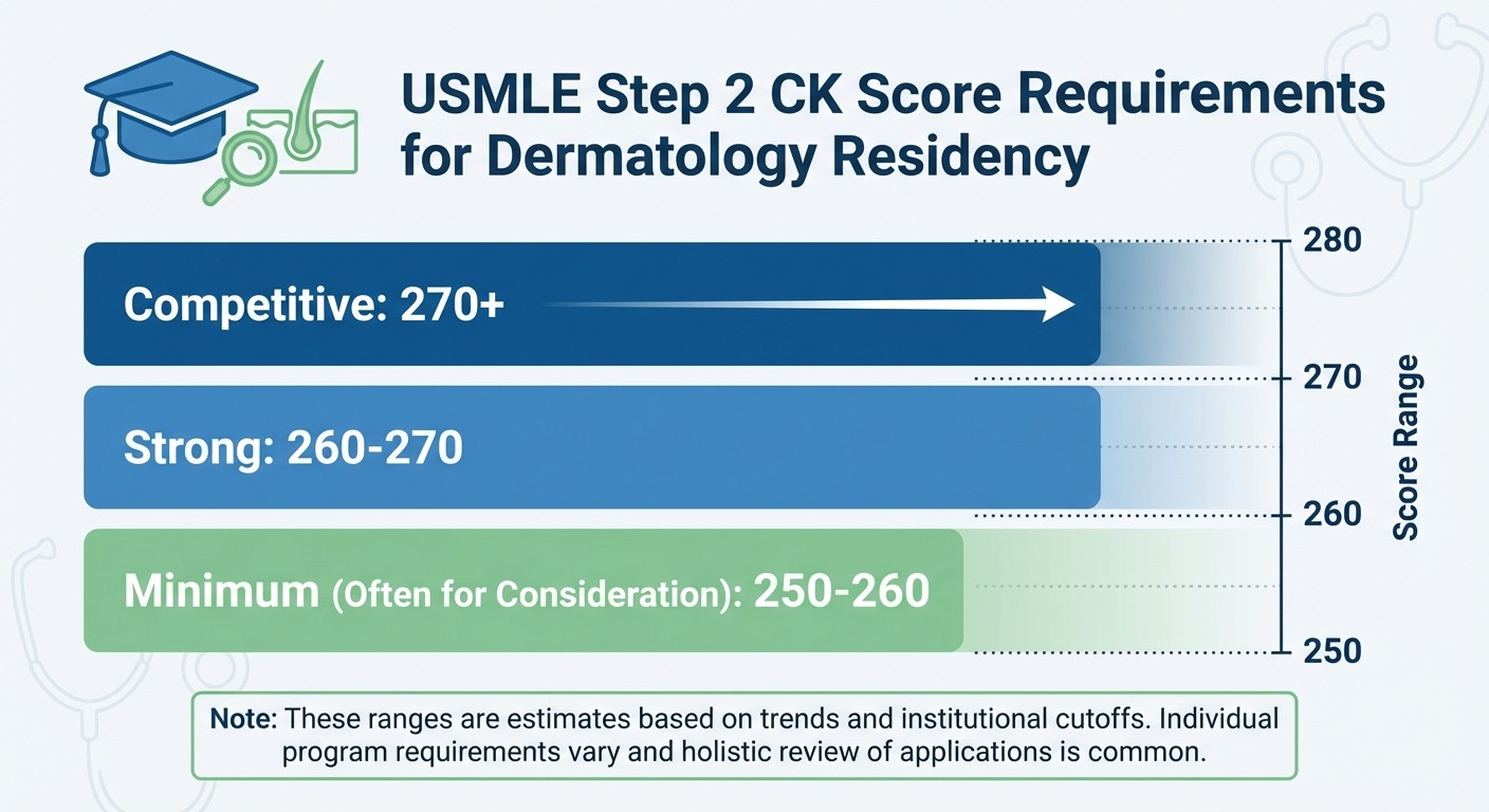USMLE Step 2 CK score requirements for dermatology residency match