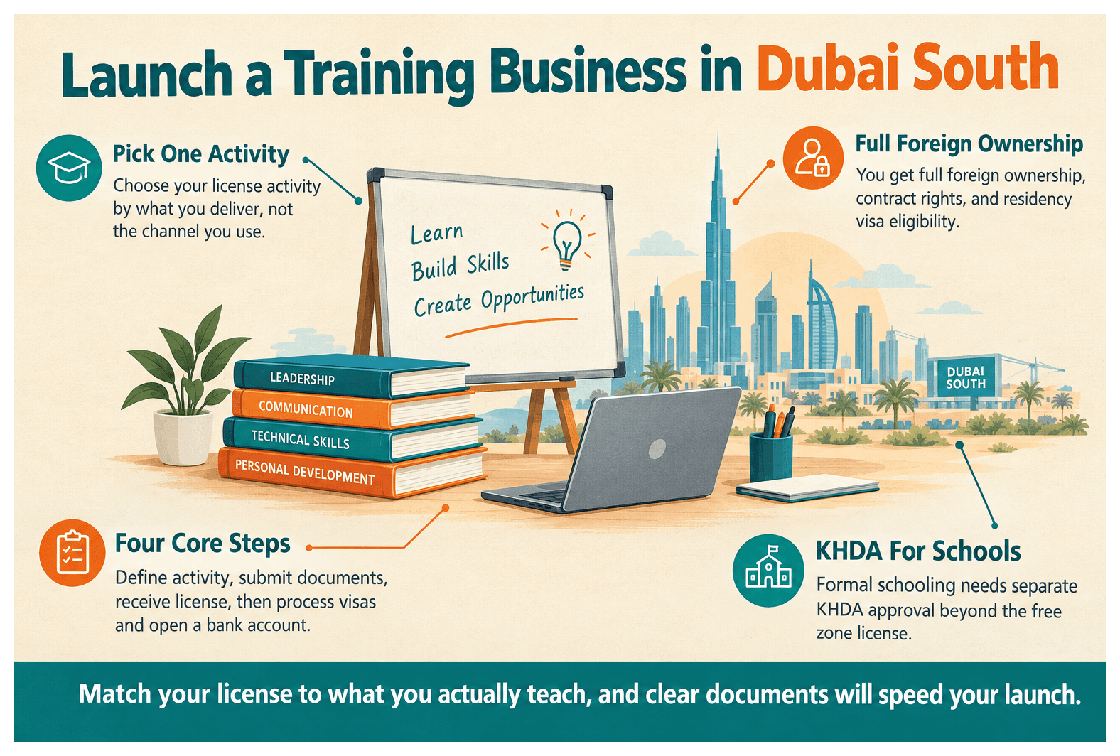 Infographic: How to Set Up an Education and Training Business in Dubai South