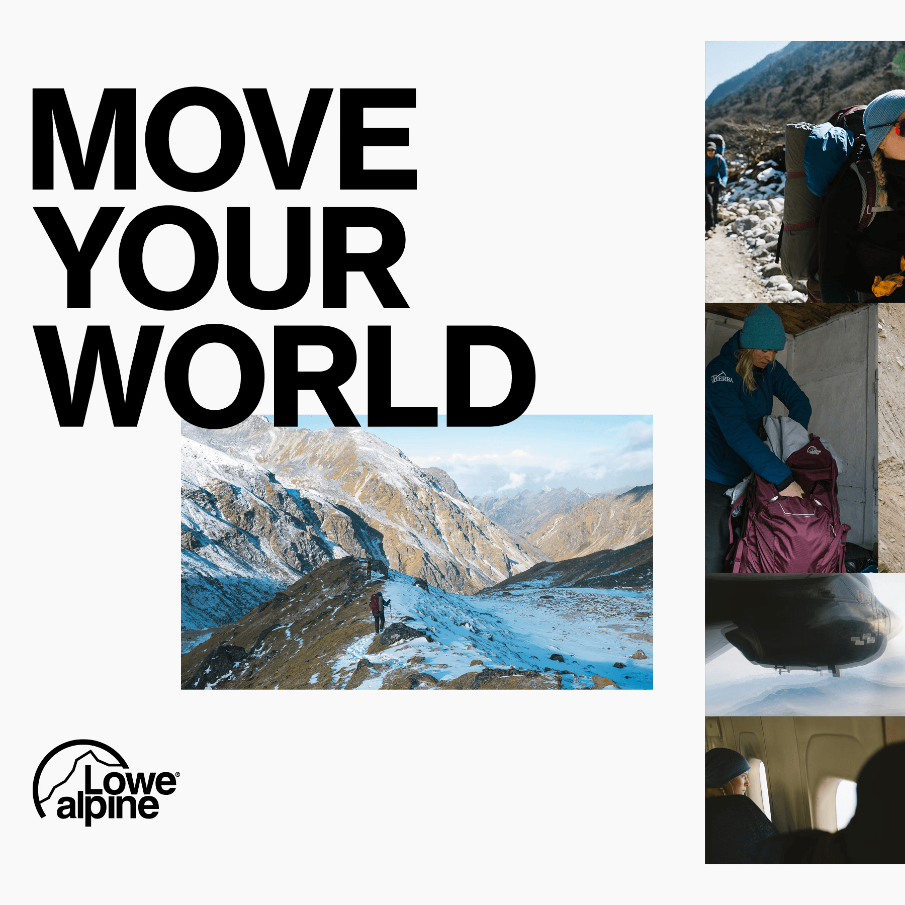 Athlete captured in motion moving through an urban environment as part of the Move Your World campaign.