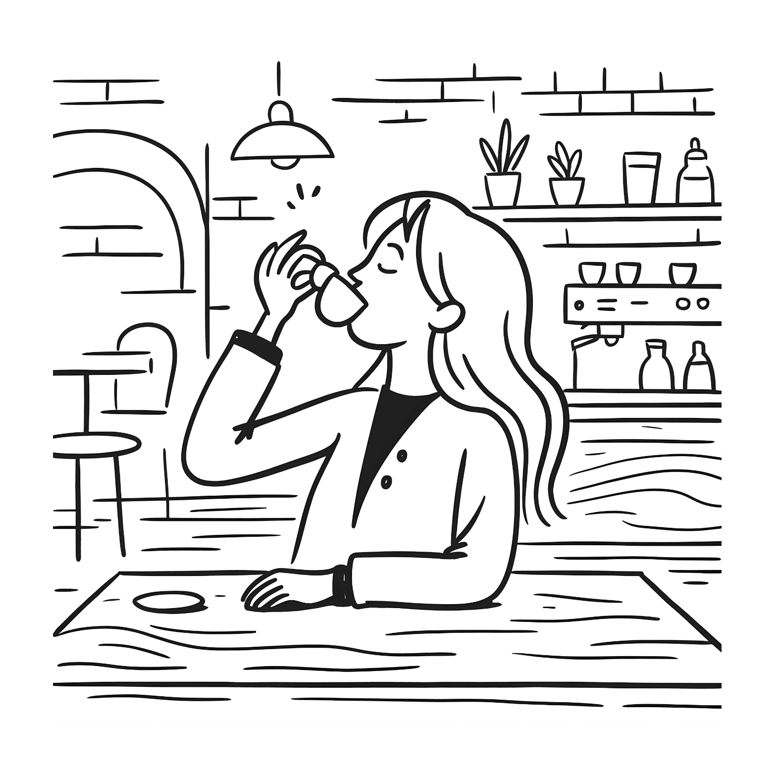 clear drinking glass with coffee on top of white table