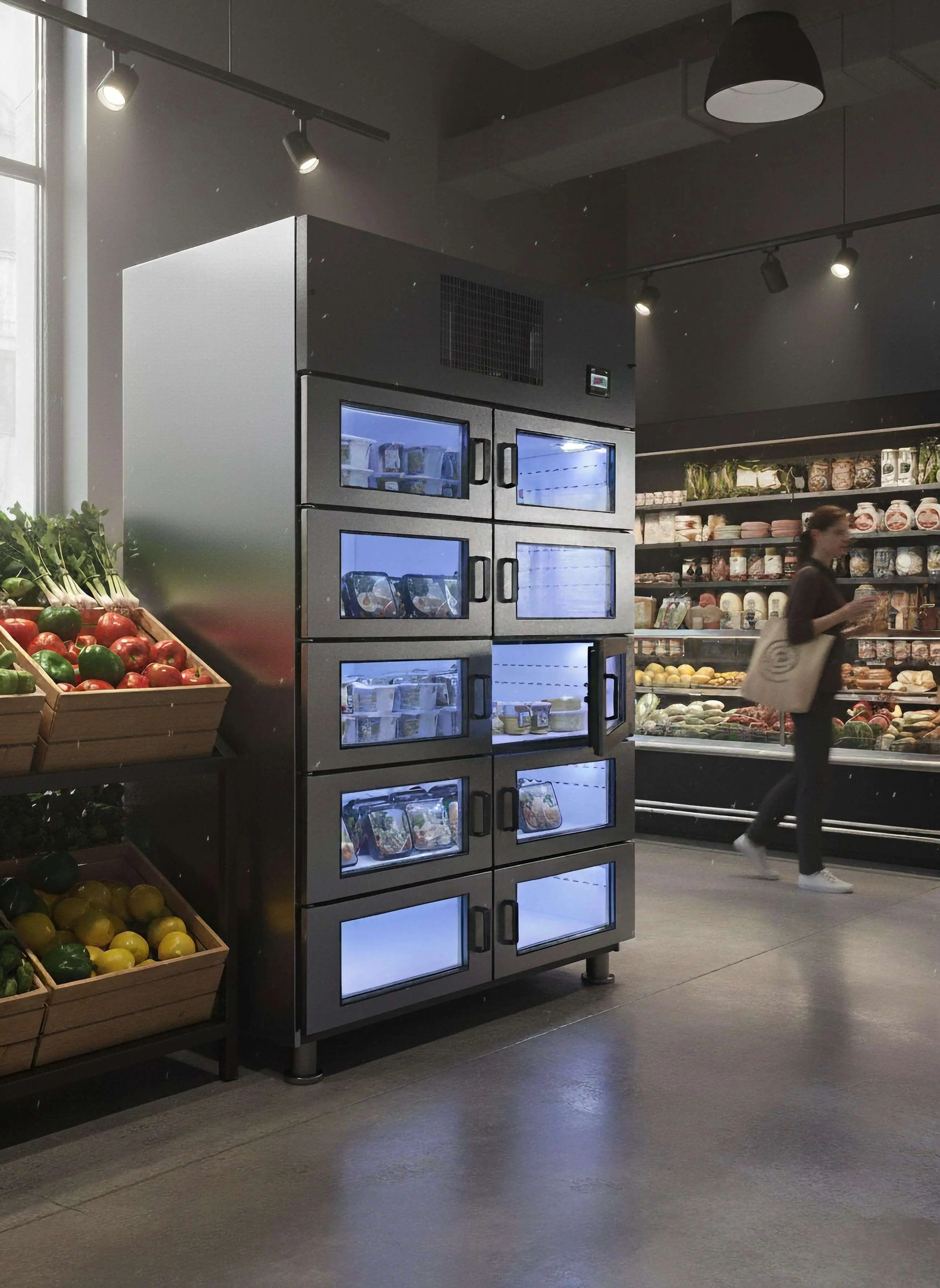 Refrigerated parcel lockers for temperature-controlled storage of perishable goods
