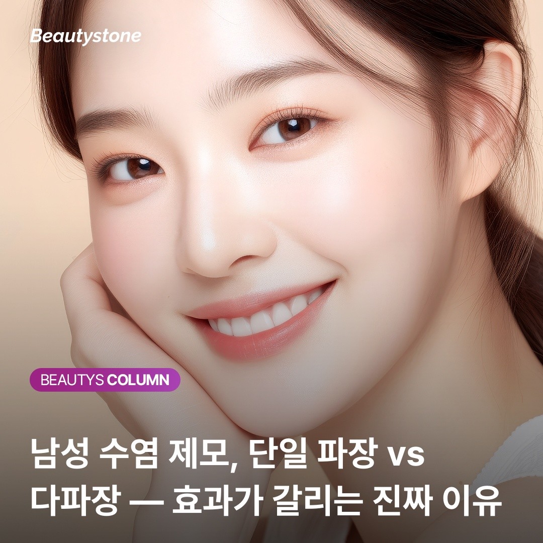 남성 수염 제모 효과 단일 파장 다파장 비교