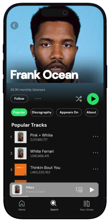 Spotify Redesign shown on device mockups