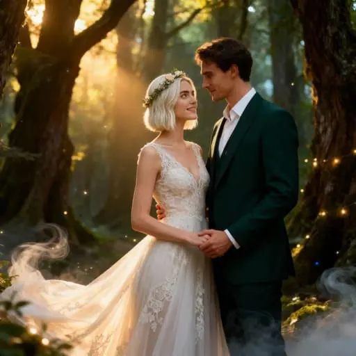 ai wedding photo generator forest wedding