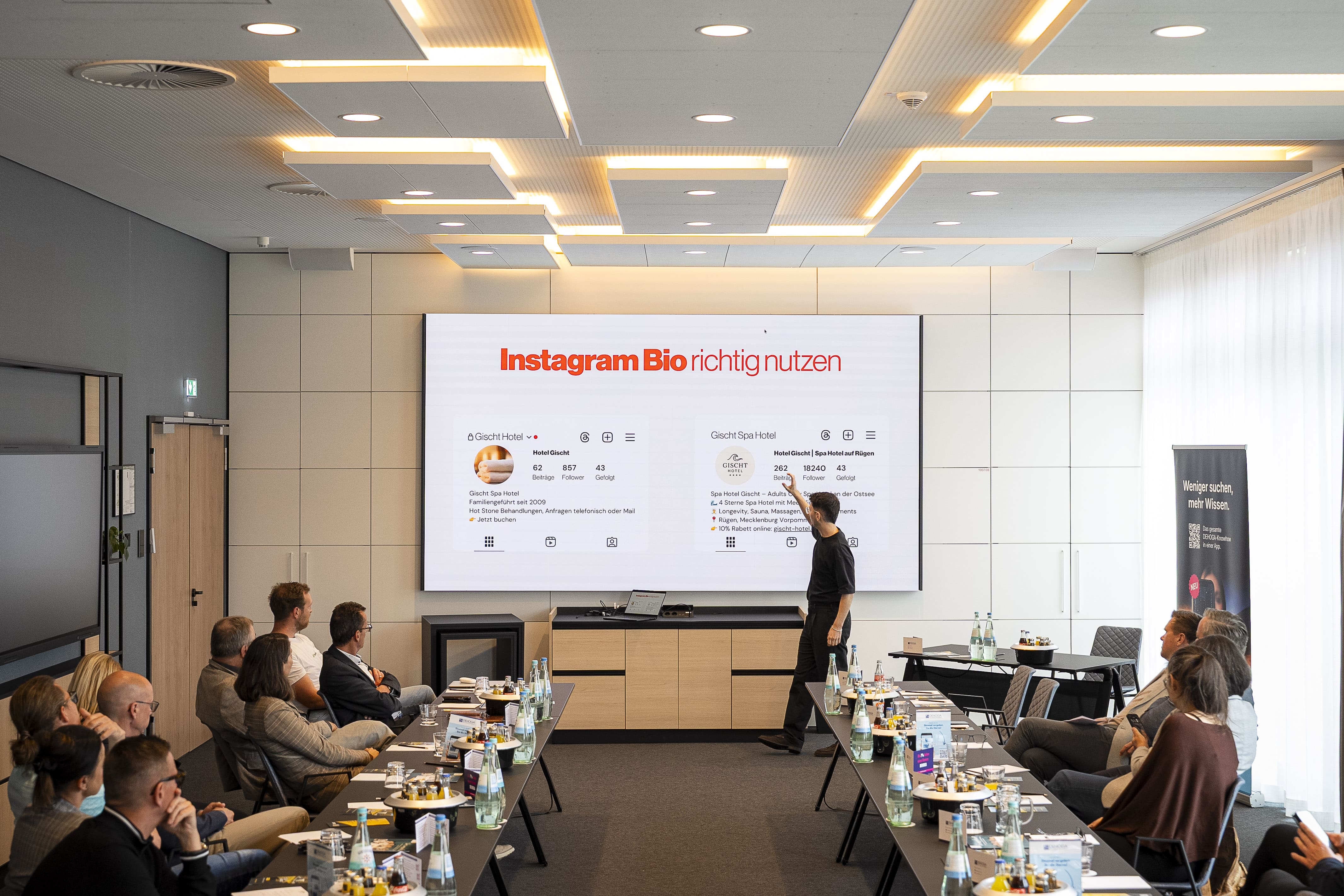 Lukas Geu beim Workshop mit Hoteliers