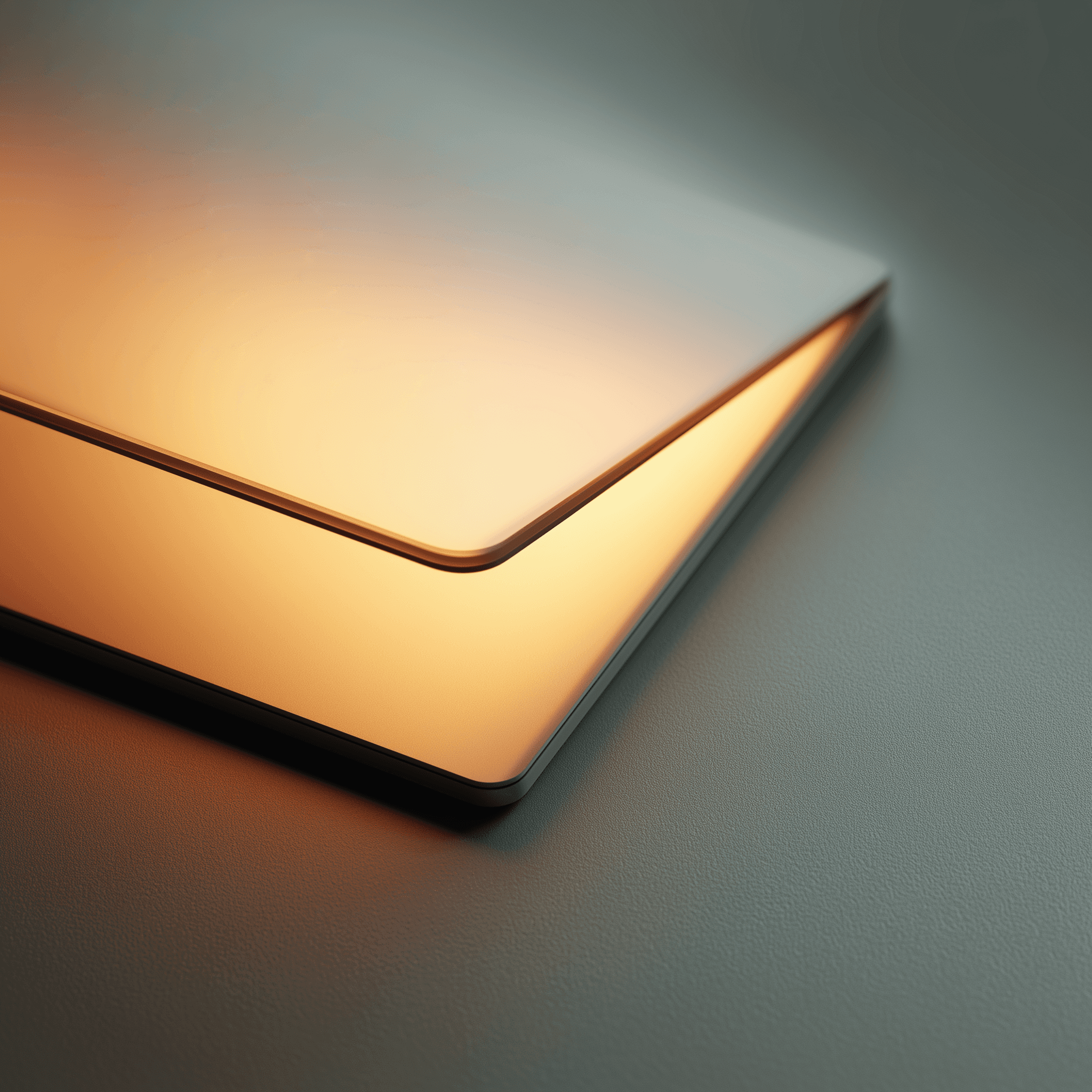 Angular folded panel with golden gradient