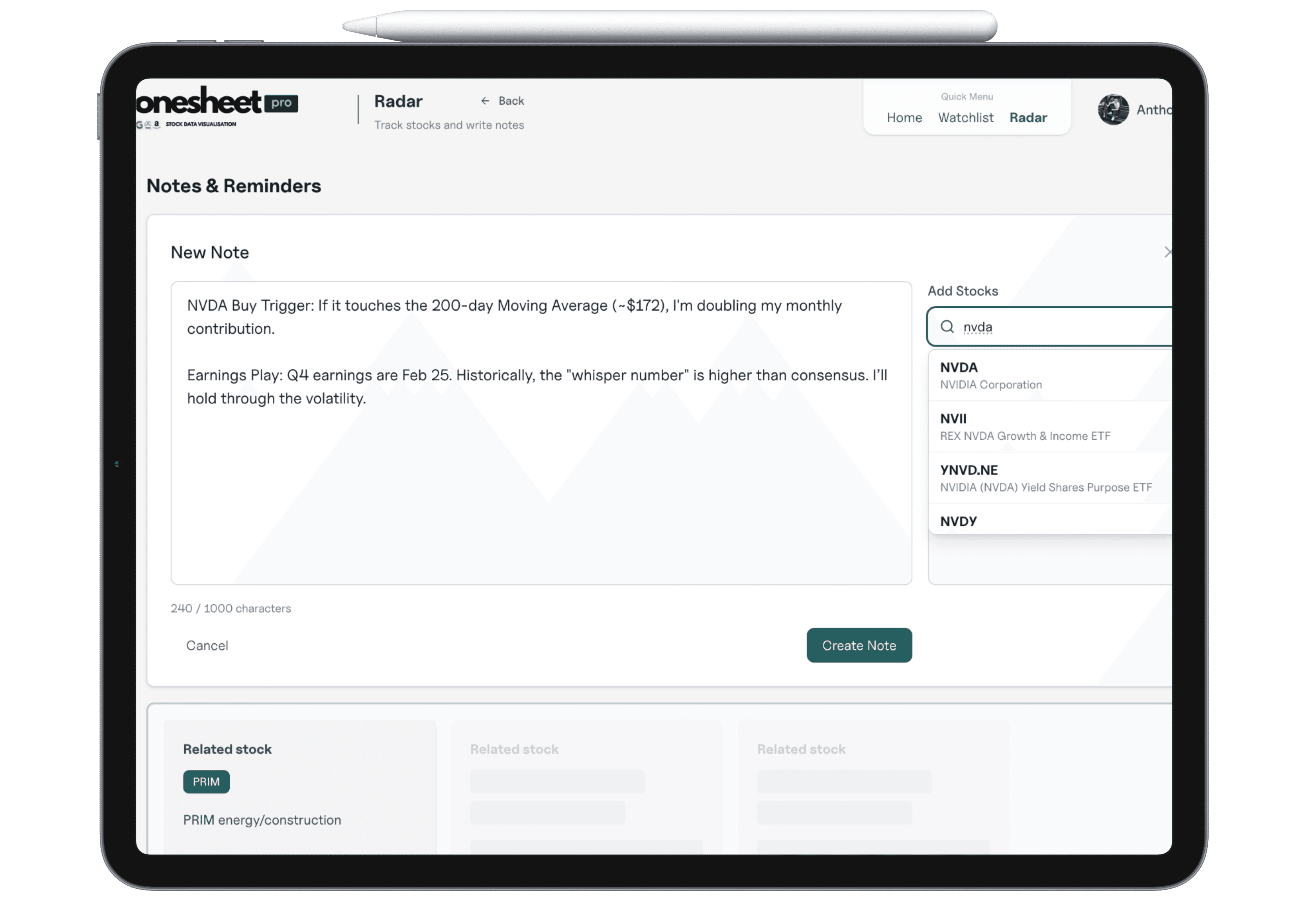 software dashboard image