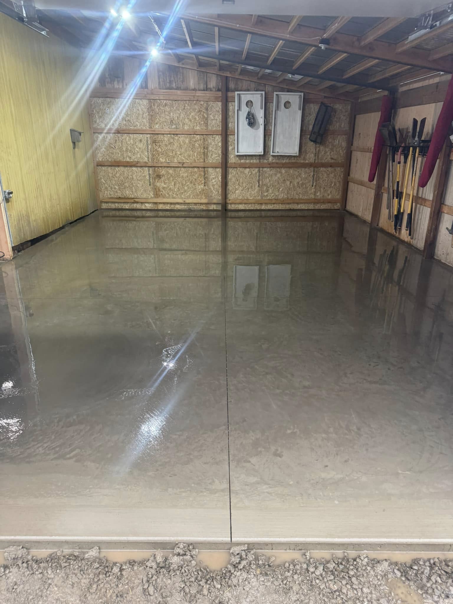 Concrete slab poured for workshop floor in Portland OR residential project