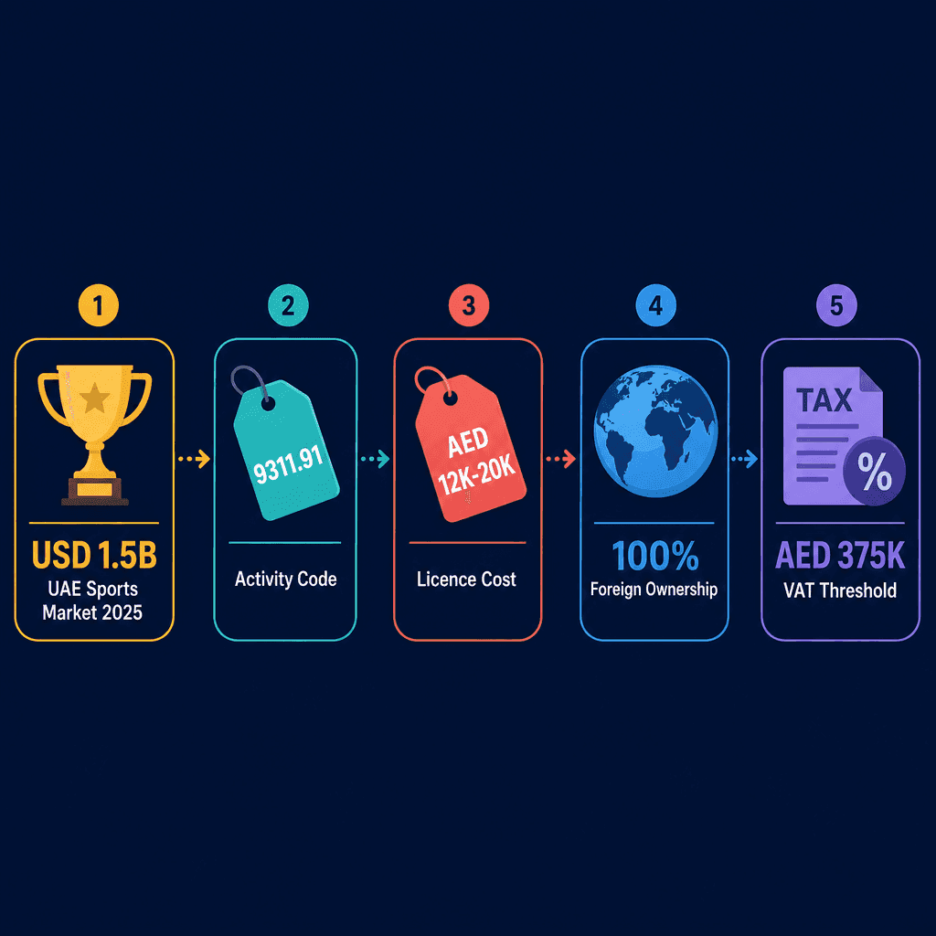 Infographic: Rallies & Sport Tournaments Organizing Services Business License in Dubai