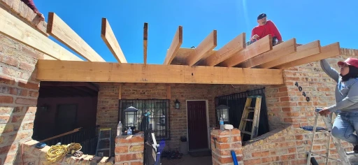 Patio framing in progress on a Tucson home