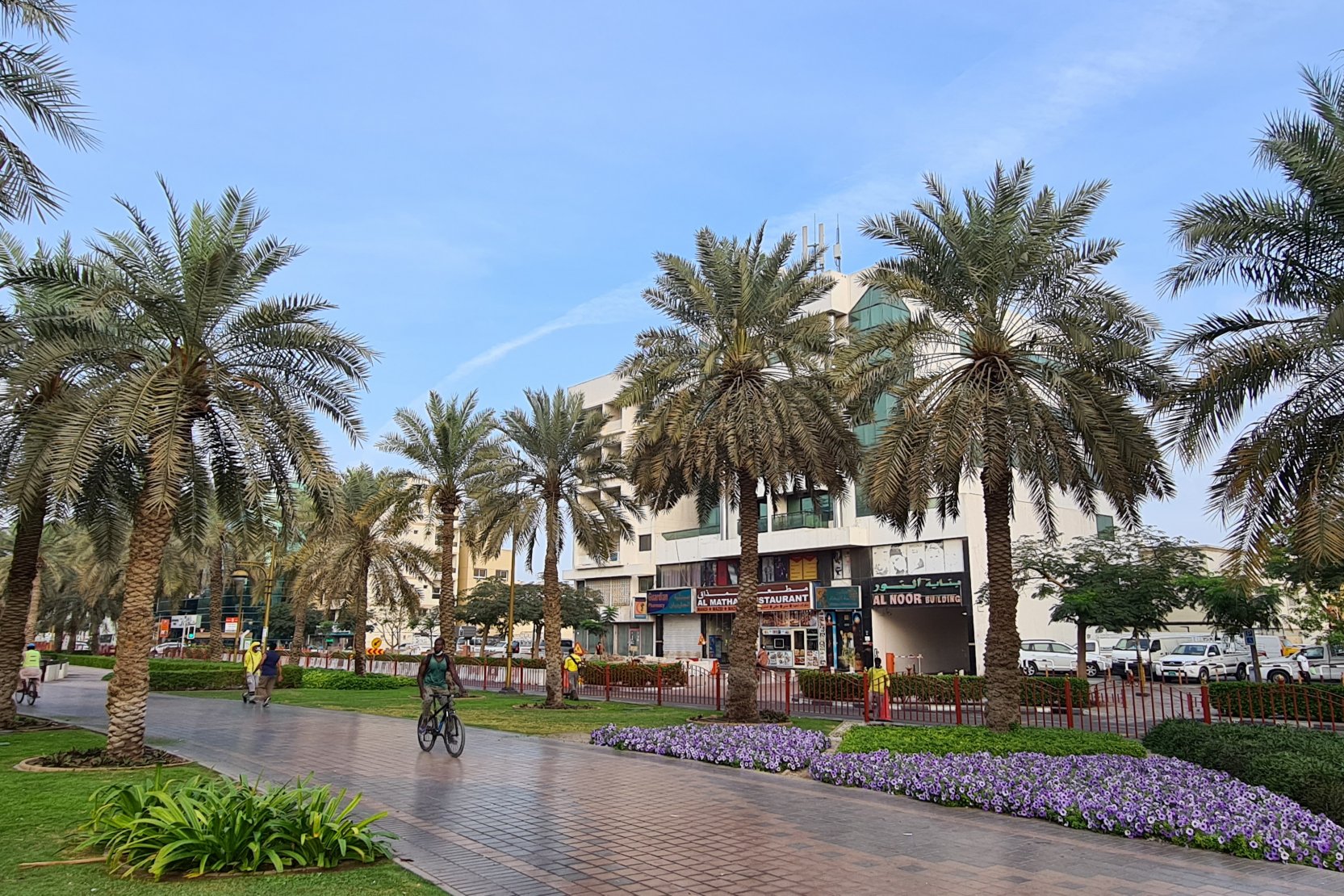 Scenic park view in Muteena Dubai. Professional real estate services for families looking for green urban living.
