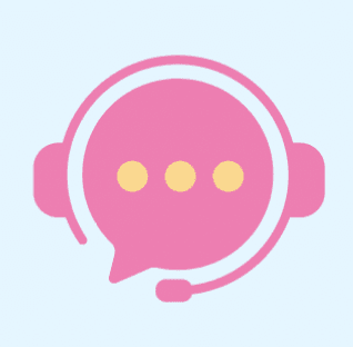 Chat bubble icon in the middle of headphone icon