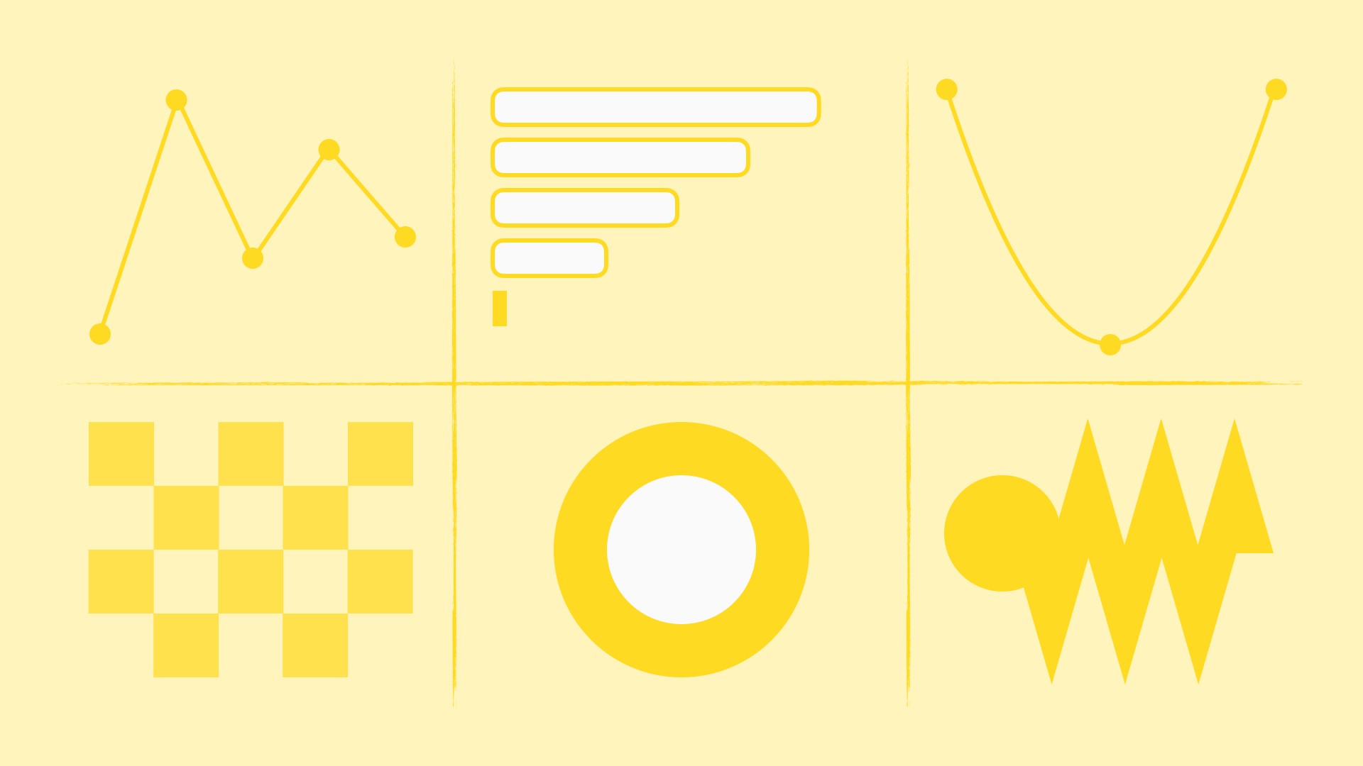 Six symbols representing AI metaphors