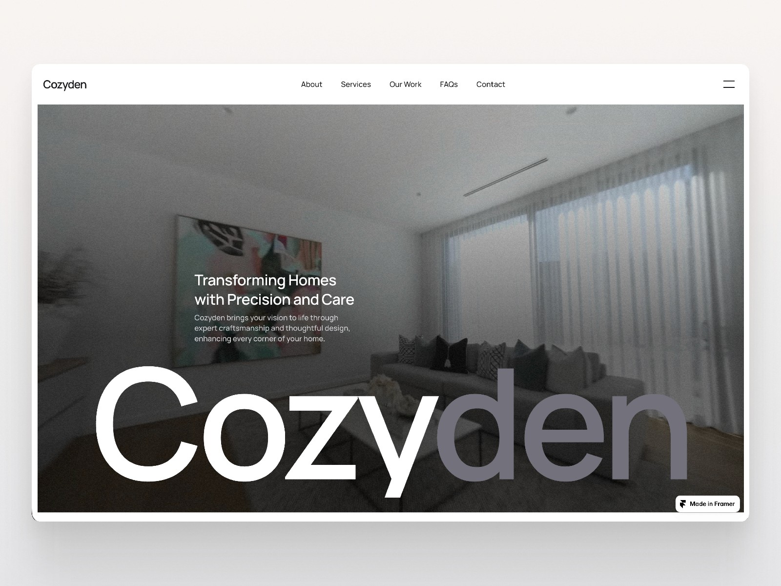 Cozyden — 极简现代创意机构官网设计灵感
