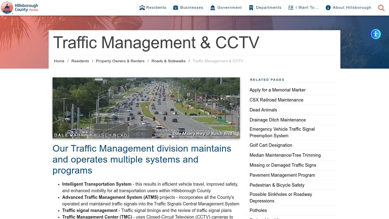 Hillsborough County traffic management and CCTV