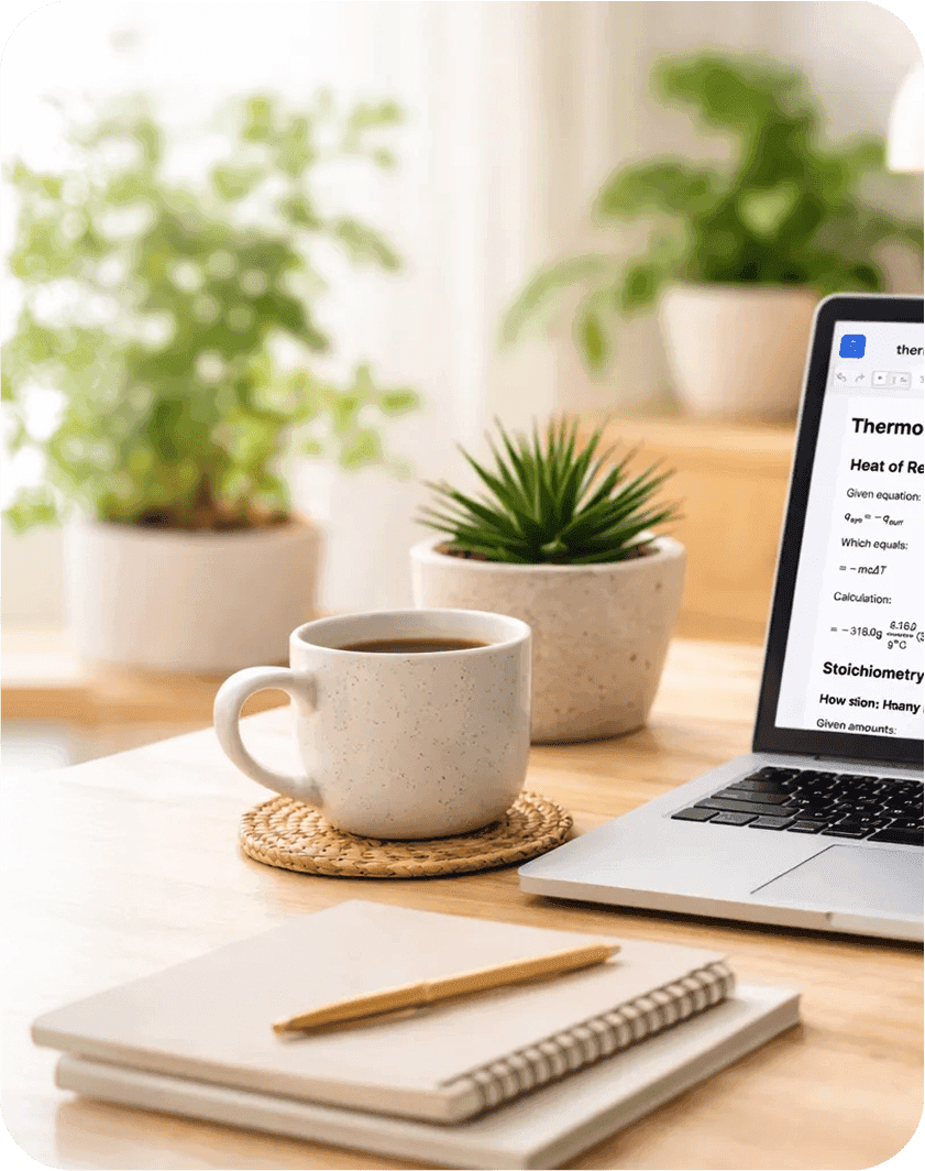 Work space with a laptop and coffee on the table