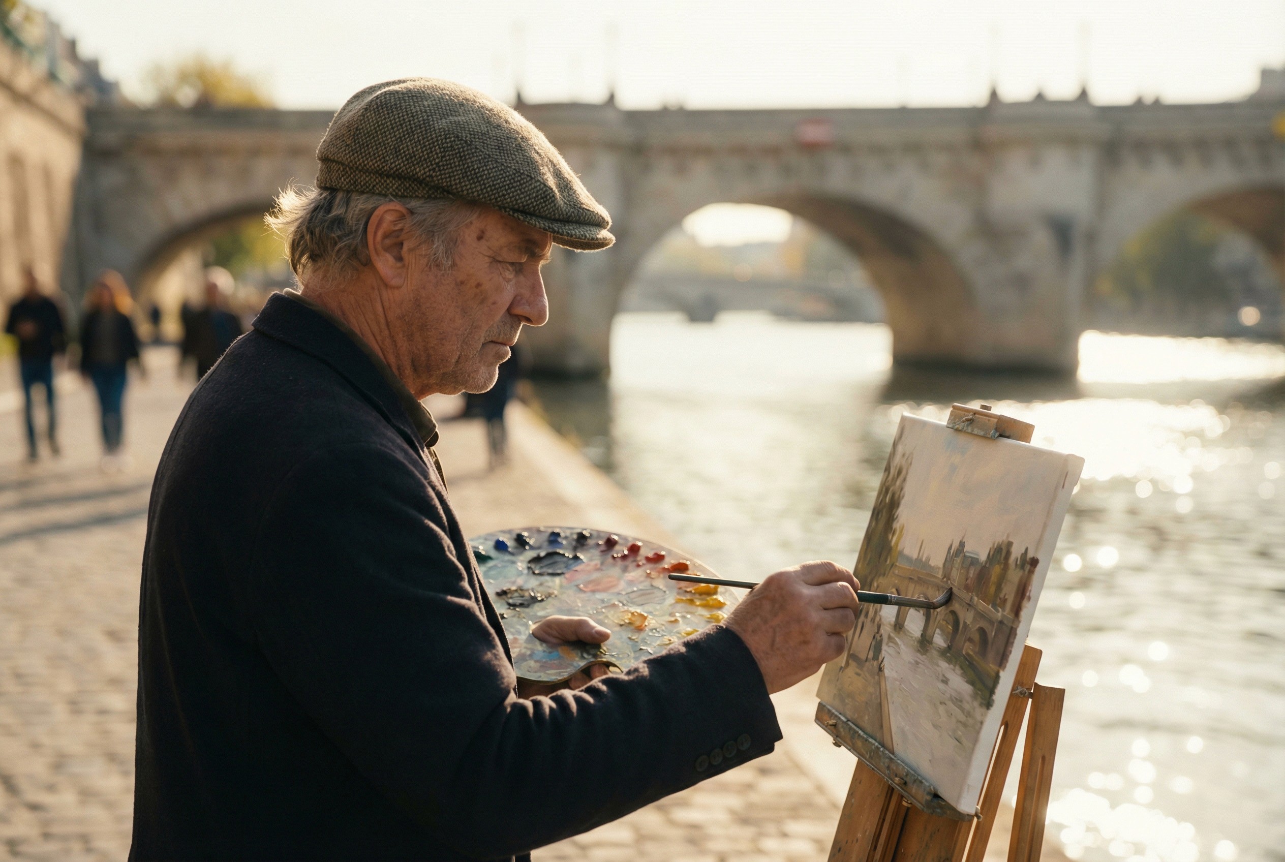 Smiling woman in feathered carnival costume