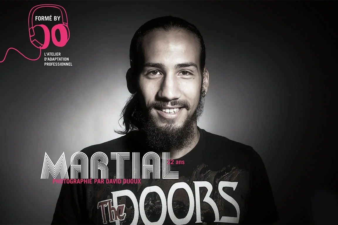 Portrait studio en noir et blanc de Martial pour l'affiche du festival Electropicales La Réunion
