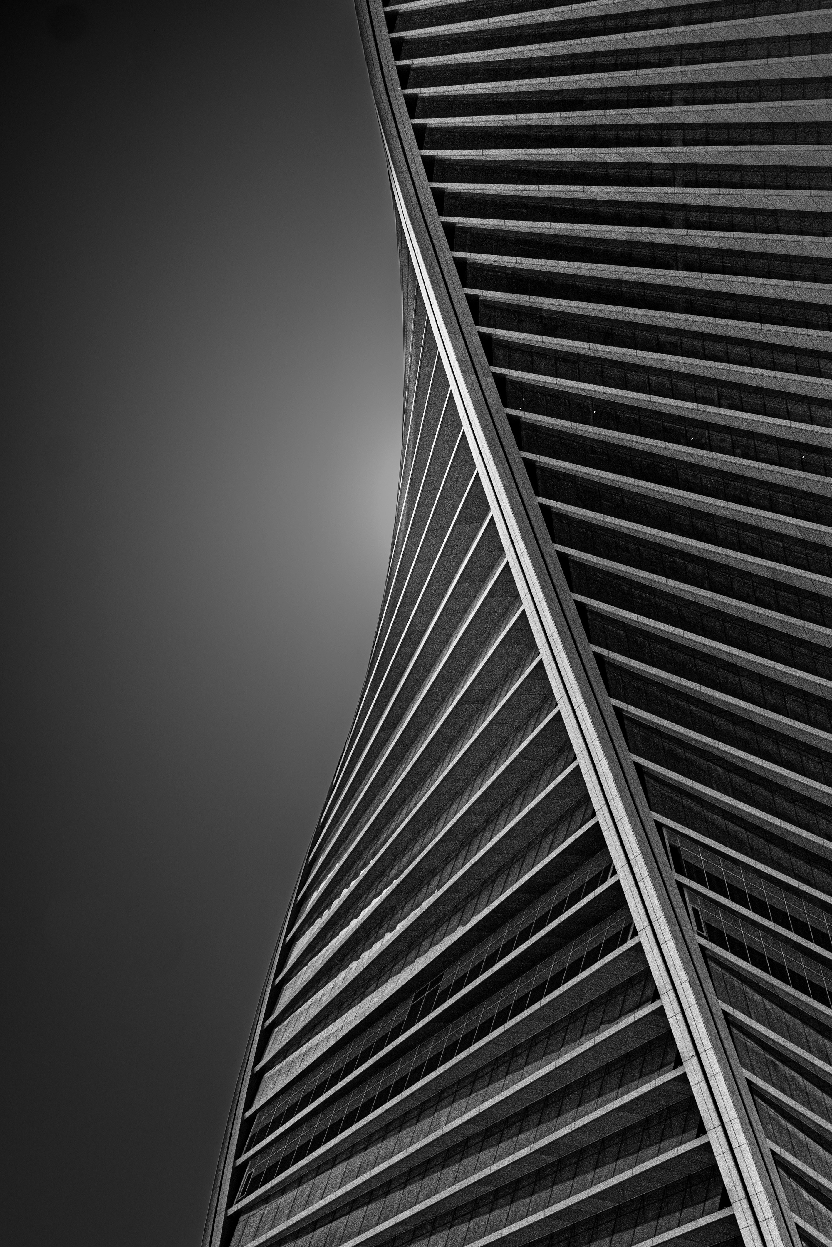 a black and white photo of a tall building