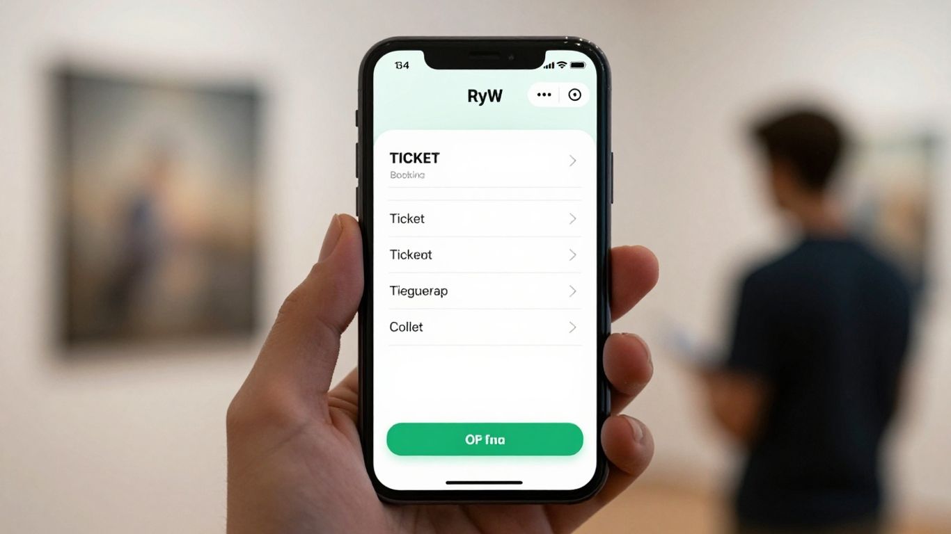 Minimalist digital interface for booking gallery tickets