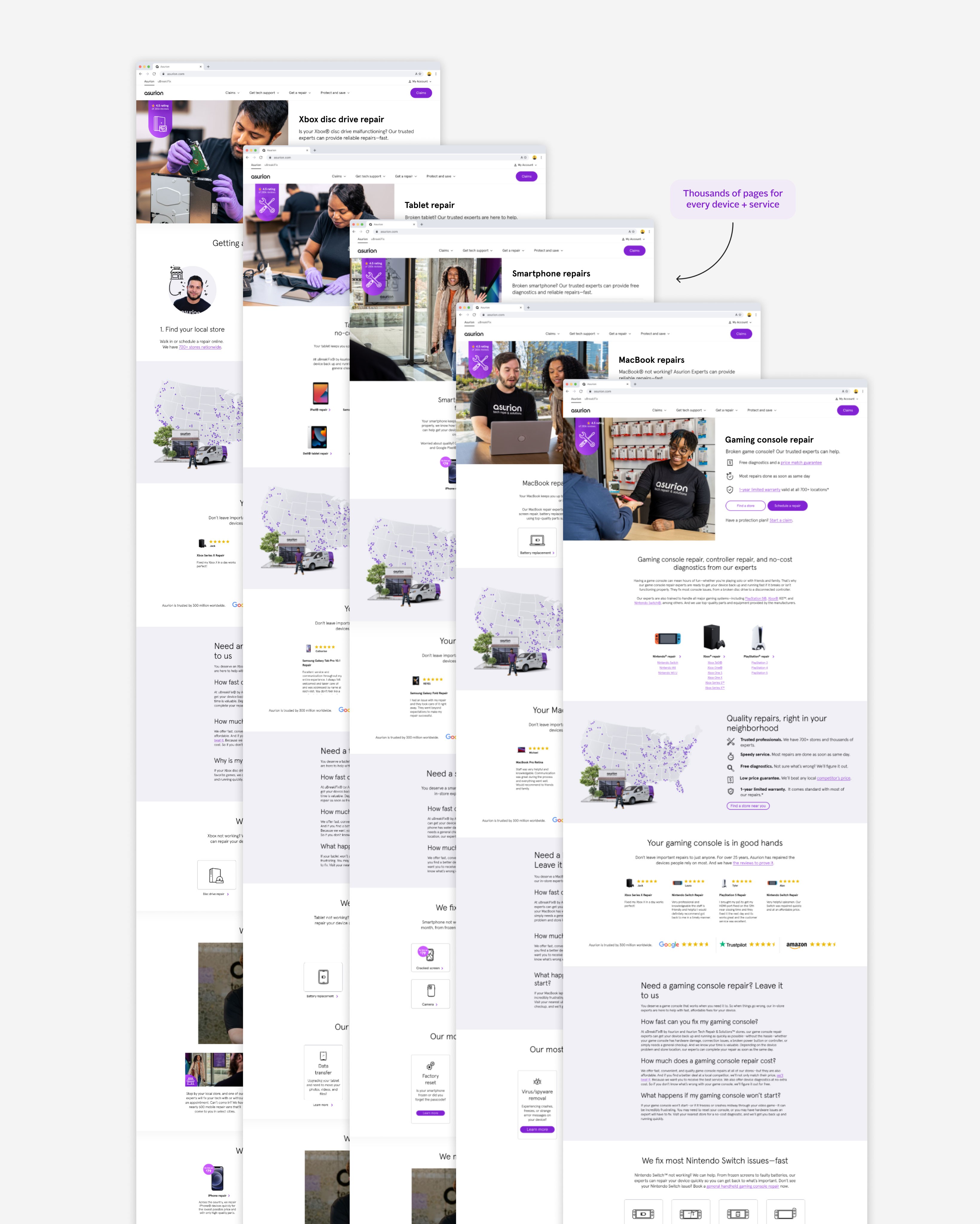 Hundreds of store service pages to drive in-store traffic