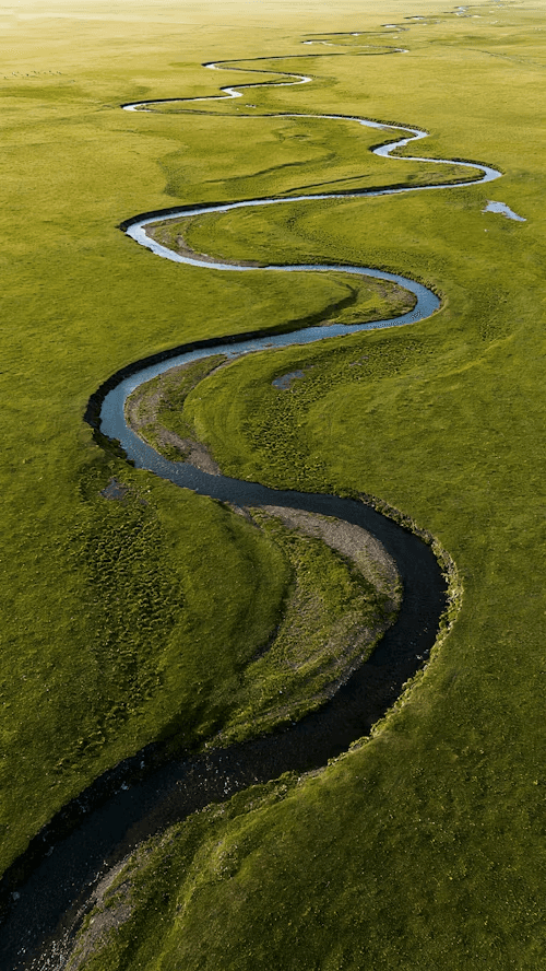 Aerial photography of river