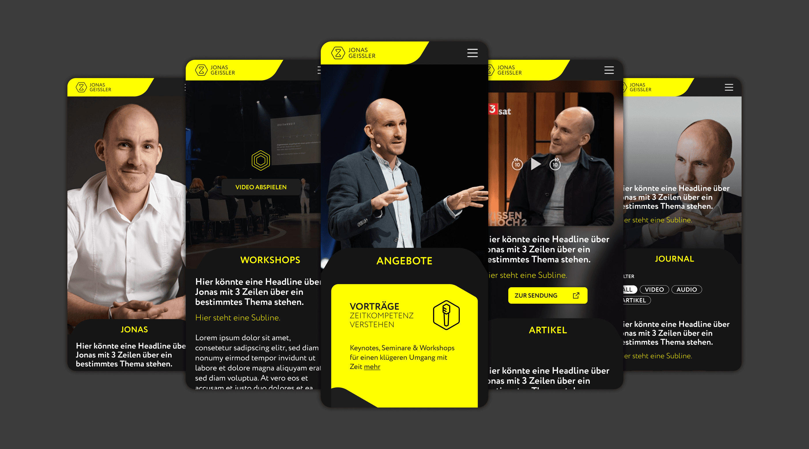 Jonas Geissler website preview on multiple devices.