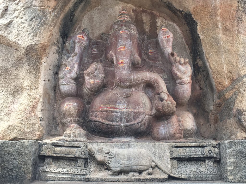 The monolithic Ganesha at the Veerbhadra temple at Lepakshi