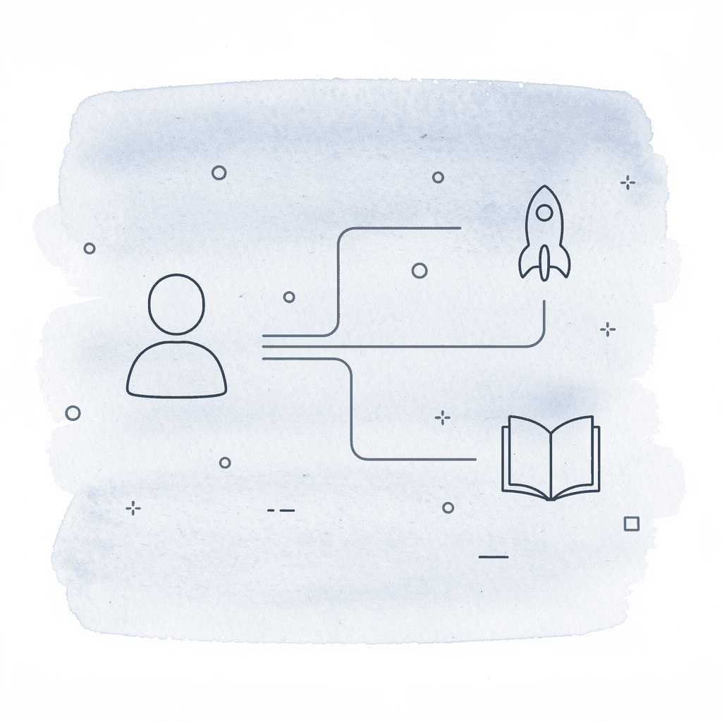  Icon showing decision split between practice and funded evaluation
