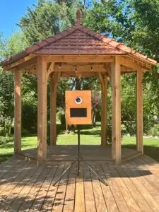 black porsche with rear red light