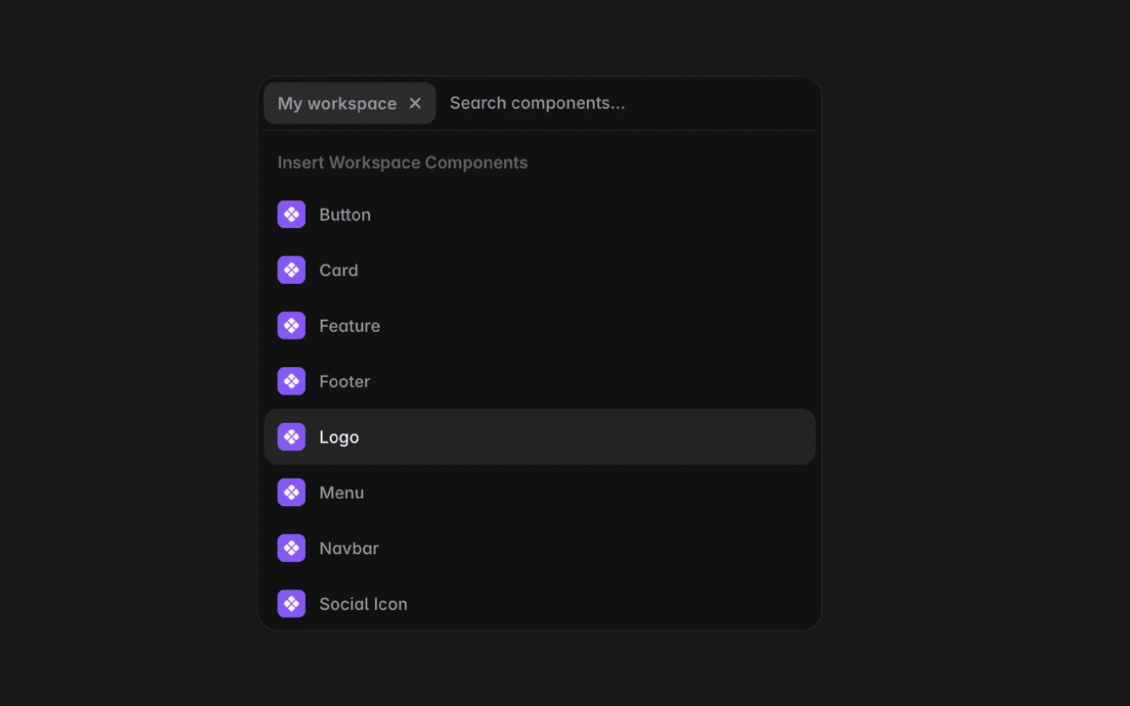 Quick Actions menu inside of the Framer editor.