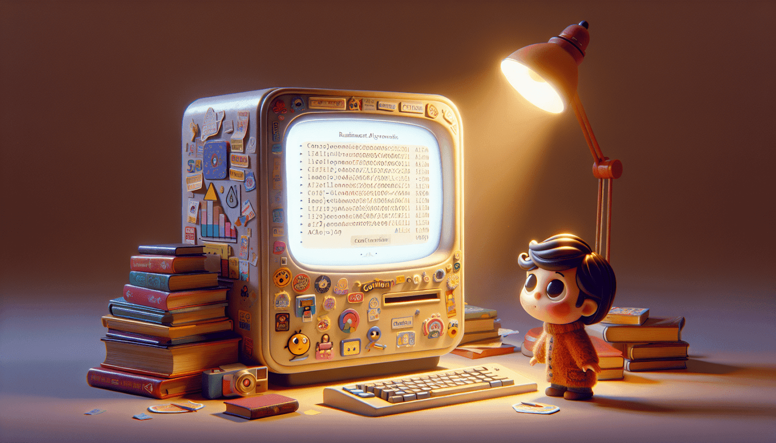 An illustration showcasing the early stages of artificial intelligence in content curation.