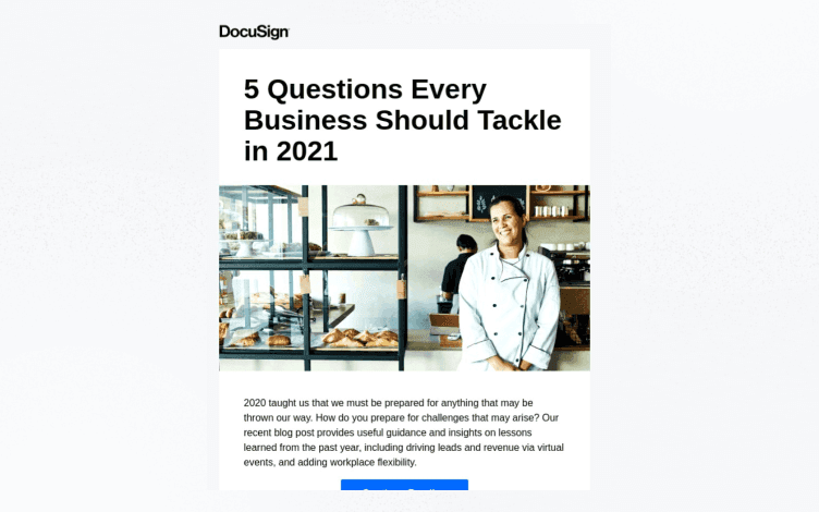 Newsletter design best practices from DocuSign