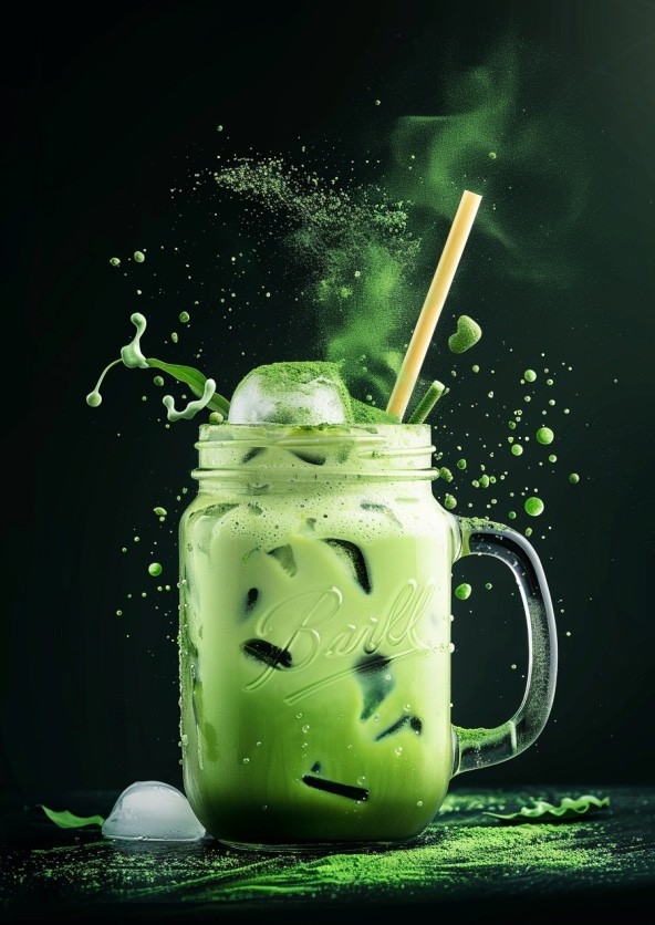 Matcha Latte in für den Sommer als Iced Matcha Latte