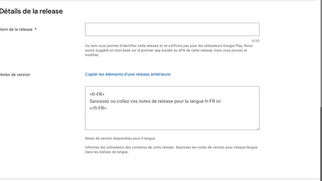Détails de la release