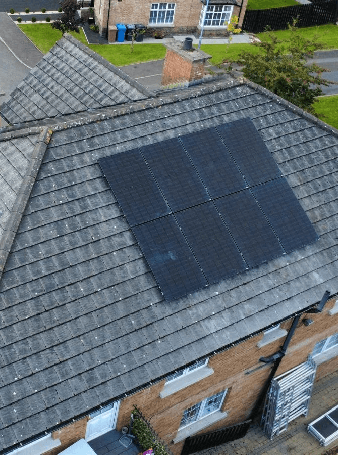 solar panels on the roof