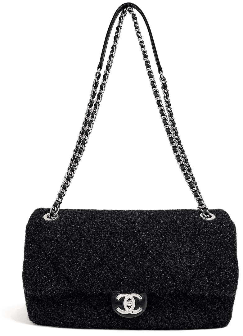 Grey Flap Sparkle Bag